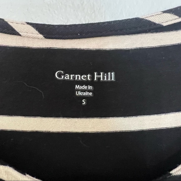 Garnet Hill Short Sleeved Tie Twist Striped Midi Dress - Picture 9 of 11